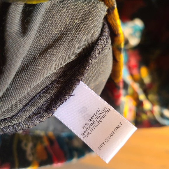 Loft Velvet Dark Floral Cold Shoulder Tie Sleeve Blouse Large Boho Garden - Picture 7 of 7